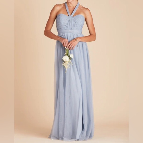 Birdy Grey Christina Convertible Tulle Dress In Dusty Blue. New With Tags. - Picture 3 of 16